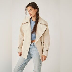 Free People Highlands Solid Peacoat|Tea Combo|Size L (oversized)